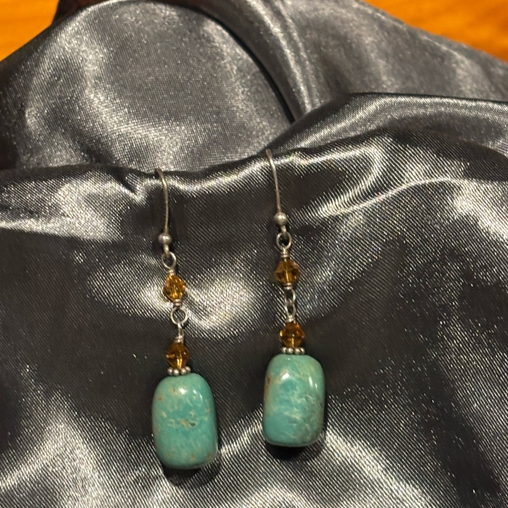 Silpada Turquoise and Amber Earrings